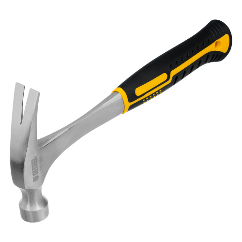 Молоток-гвоздодер 350 г, цельнометаллический, двухкомпонентная рукоятка Denzel по ценам производителя в Москве с доставкой по всей России