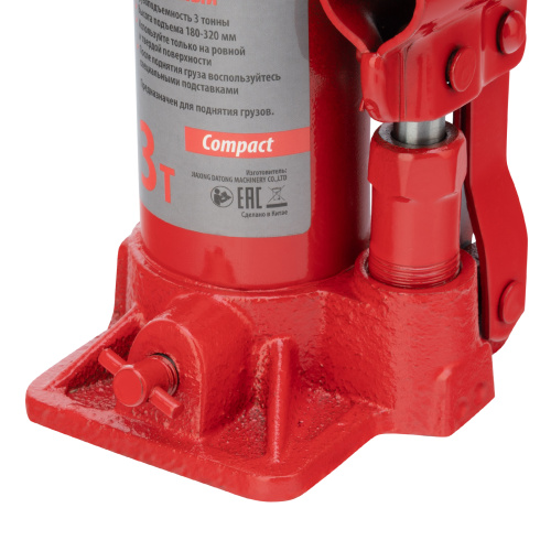 Домкрат гидравлический бутылочный 3т, h подъема 180-320 мм Sparta Compact по ценам производителя в Москве с доставкой по всей России