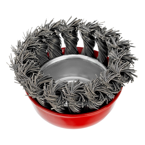 Щетка для УШМ, 65 мм, М14, "чашка", крученая проволока 0.5 мм Matrix по ценам производителя в Москве с доставкой по всей России