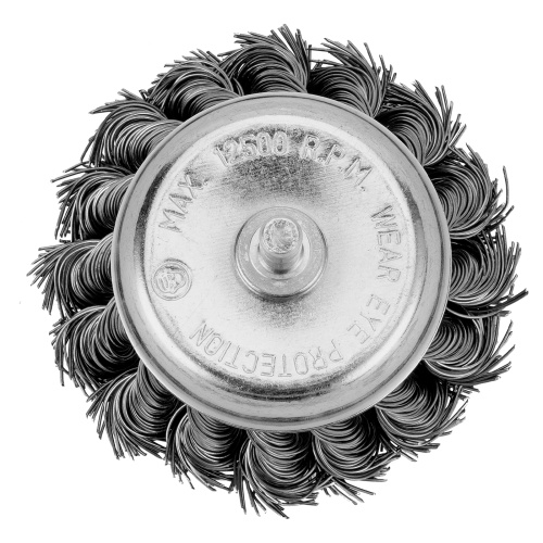 Щетка для дрели, 65 мм, "чашка" со шпилькой, крученая металлическая проволока Matrix по ценам производителя в Москве с доставкой по всей России