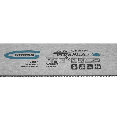 Пильное полотно для прецизионного стусла "Piranha", 600 мм, каленый зуб 2D, 14 TPI Gross по ценам производителя в Москве с доставкой по всей России