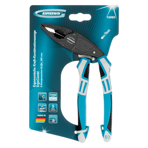 Плоскогубцы комбинированные с изогнутой головой, трехкомпонентные рукоятки, 200 мм Gross по ценам производителя в Москве с доставкой по всей России