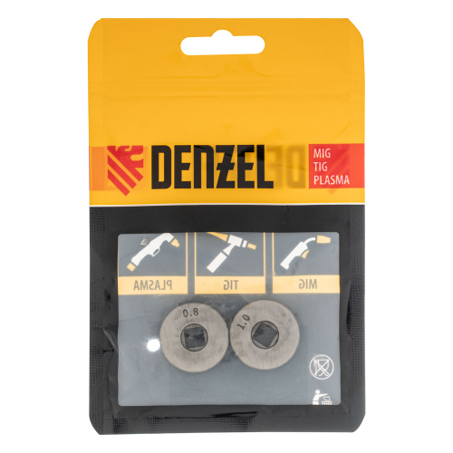 Подающий ролик, U профиль зубчатый под флюсовую проволоку 0,8-1мм посадка квадрат, 2 шт Denzel по ценам производителя в Москве с доставкой по всей России