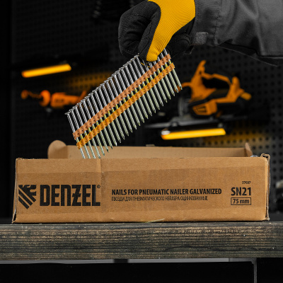 Гвозди для пнев. нейлера (оцинк.) длина - 75 мм, диам. - 3,05 мм, 2000 шт. Denzel по ценам производителя в Москве с доставкой по всей России