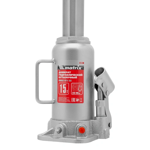 Домкрат гидравлический бутылочный, 15 т, высота подъема 230-460 мм Matrix по ценам производителя в Москве с доставкой по всей России