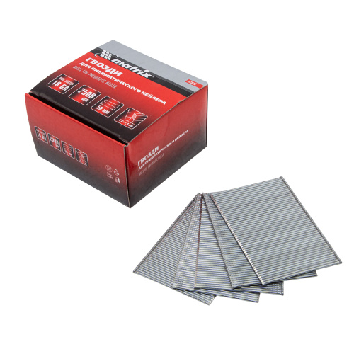 Гвозди для пневматического нейлера 16GA, сечение 1.6 х 1.4, длина 50 мм, 2500 шт Matrix по ценам производителя в Москве с доставкой по всей России