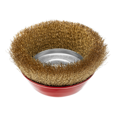 Щетка для УШМ, 150 мм, М14, "чашка", латунированная витая проволока Matrix по ценам производителя в Москве с доставкой по всей России