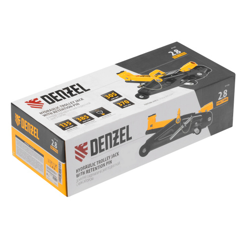 Домкрат гидравлический подкатной с фиксатором, 2,8 т, 135-385 мм Denzel по ценам производителя в Москве с доставкой по всей России