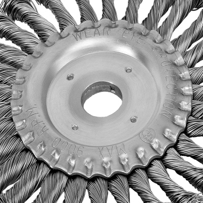 Щетка для УШМ 175 мм, посадка 22.2 мм, плоская, крученая металлическая проволока Сибртех по ценам производителя в Москве с доставкой по всей России