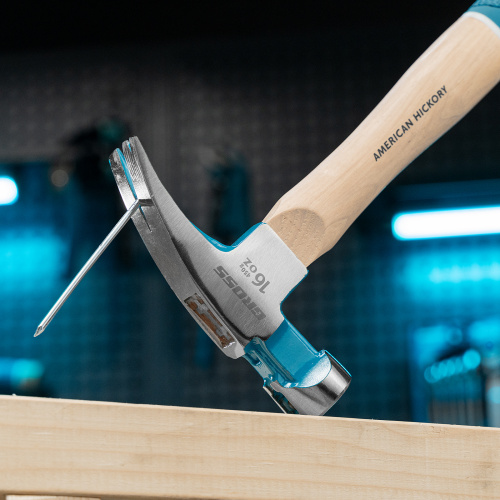 Молоток-гвоздодер, 450 г, угол 75, магнит, обрезиненная рукоятка American hickory GROSS по ценам производителя в Москве с доставкой по всей России