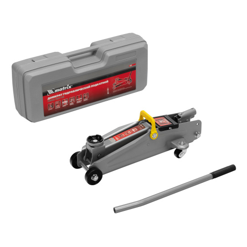 Домкрат гидравлический подкатной, 2 т, высота подъема 135-385 мм, в пластиковый кейсе Matrix по ценам производителя в Москве с доставкой по всей России