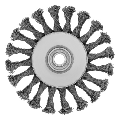 Щетка для УШМ, 125 мм, М14, "тарелка", крученая проволока 0.5 мм Matrix по ценам производителя в Москве с доставкой по всей России