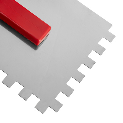 Гладилка стальная, 280 x 130 мм, зеркальная полировка, пластмастмассовая ручка, зуб 10 x 10 мм Matrix купить в Москве с доставкой по всей России | ProtosMarket.ru