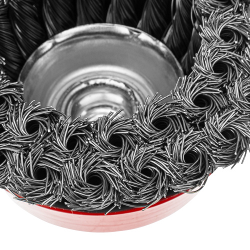 Щетка для УШМ, 100 мм, М14, "чашка", двухрядная, крученая проволока 0.5 мм Matrix по ценам производителя в Москве с доставкой по всей России