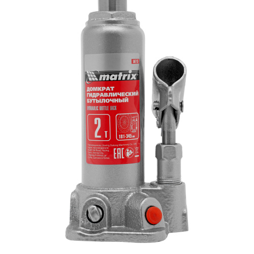 Домкрат гидравлический бутылочный, 2 т, высота подъема 181-345 мм Matrix по ценам производителя в Москве с доставкой по всей России