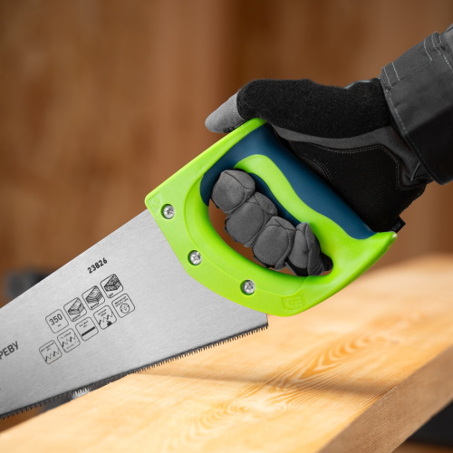 Ножовка по дереву"Зубец" для точных пильных работ, 350 мм, каленый зуб 2D, 14 TPI, двухкомпонентная рукоятка Сибртех по ценам производителя в Москве с доставкой по всей России