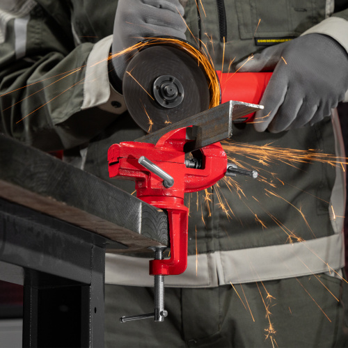 Тиски слесарные, 50 мм, настольные, поворотные, c наковальней MTX по ценам производителя в Москве с доставкой по всей России