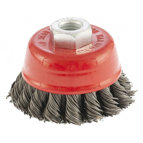 Щетка для УШМ, 75 мм, М14, "чашка", двухрядная, крученая проволока 0.8 мм Matrix по ценам производителя в Москве с доставкой по всей России