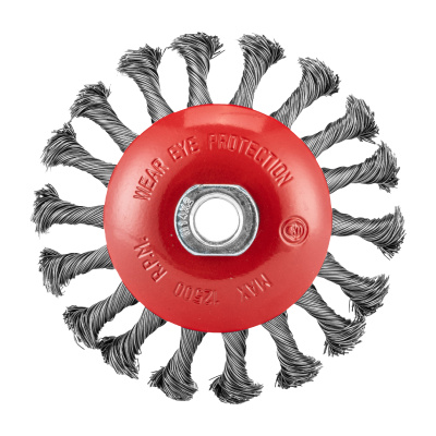 Щетка для УШМ, 115 мм, М14, "тарелка", крученая проволока 0.5 мм Matrix по ценам производителя в Москве с доставкой по всей России