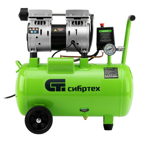 Компрессор безмаслянный малошумный МБ 1100/24,1100 Вт, 24 л, 170 л/мин Сибртех по ценам производителя в Москве с доставкой по всей России