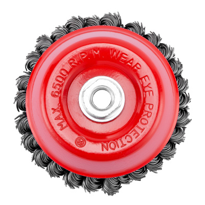 Щетка для УШМ, 125 мм, М14, "чашка", двухрядная, крученая проволока 0.8 мм Matrix по ценам производителя в Москве с доставкой по всей России