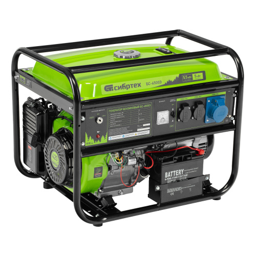 Генератор бензиновый БС-6500Э, 5.5 кВт, 230В, четырехтактный, 25 л, электростартер Сибртех по ценам производителя в Москве с доставкой по всей России