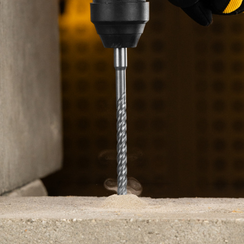 Бур по бетону, цельная крестовая пластина, 10x265 мм, SDS PLUS Denzel по ценам производителя в Москве с доставкой по всей России