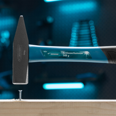 Молоток слесарный, 500 г, квадратный боек, фибергласовая обрезиненная рукоятка Gross по ценам производителя в Москве с доставкой по всей России