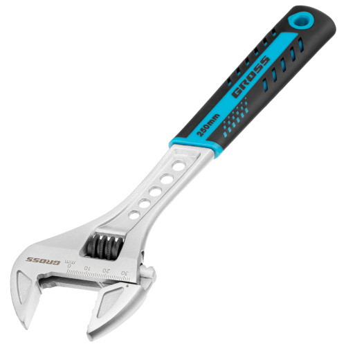 Ключ разводной, 250 мм, CrV, двухкомпонентная ручка Gross по ценам производителя в Москве с доставкой по всей России