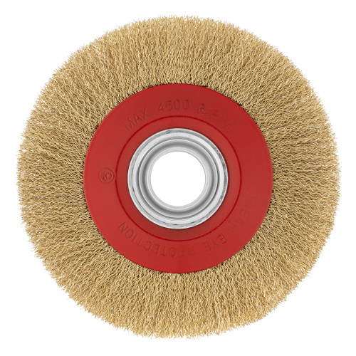 Щетка для точила, 200 мм, посадка 32 мм, плоская, латунированная витая проволока Matrix по ценам производителя в Москве с доставкой по всей России