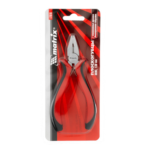 Плоскогубцы Mini, 130 мм, никелированные, авторазжим, двухкомпонентные рукоятки Matrix по ценам производителя в Москве с доставкой по всей России