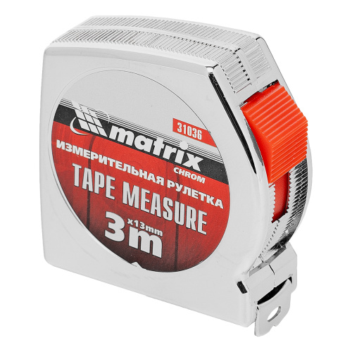 Рулетка Chrom,3 м x 13 мм,хромированный корпус Matrix по ценам производителя в Москве с доставкой по всей России