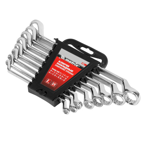 Набор ключей накидных 8 шт, 6-22мм, CrV, Elliptical, зеркальное хромирование Matrix по ценам производителя в Москве с доставкой по всей России