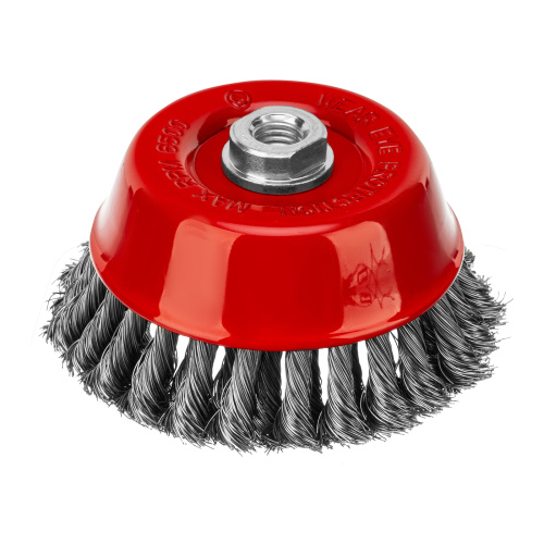 Щетка для УШМ, 125 мм, М14, "чашка", двухрядная, крученая проволока 0.35 мм Matrix по ценам производителя в Москве с доставкой по всей России