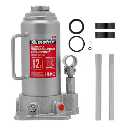 Домкрат гидравлический бутылочный, 12 т, высота подъема 230-465 мм Matrix по ценам производителя в Москве с доставкой по всей России