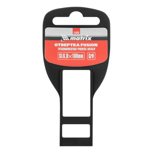 Отвертка Fusion, SL6 х 100 мм, CrV, трехкомпонентная рукоятка "Anti slip" Matrix по ценам производителя в Москве с доставкой по всей России