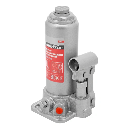 Домкрат гидравлический бутылочный, 4 т, высота подъема 194-372 мм, в пластиковый кейсе Matrix по ценам производителя в Москве с доставкой по всей России