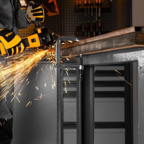 Струбцина F-образная, 120x600мм, кованая Denzel по ценам производителя в Москве с доставкой по всей России