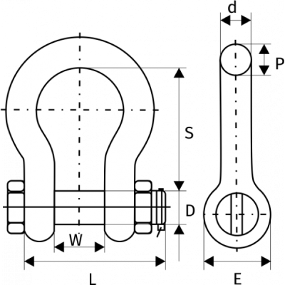 Скоба омегообразная  6,5 т, G2130, с гайкой и шплинтом  размер 7/8 по ценам производителя в Москве с доставкой по всей России