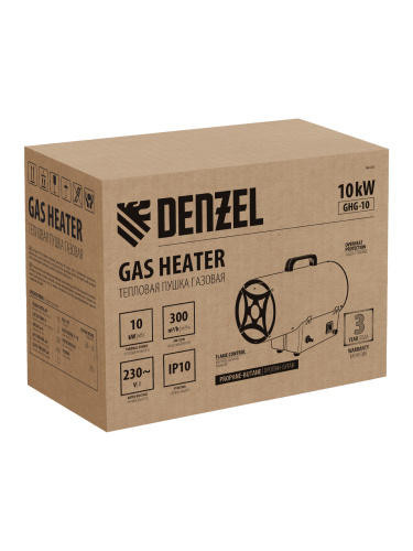 Газовая тепловая пушка GHG-10, 10 кВт, 300 м3/ч, пропан-бутан Denzel по ценам производителя в Москве с доставкой по всей России