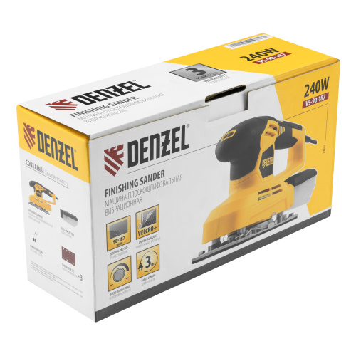 Машина плоскошлифовальная вибрационная VS-90-187, 240 Вт, 6000-11000 об/мин Denzel по ценам производителя в Москве с доставкой по всей России