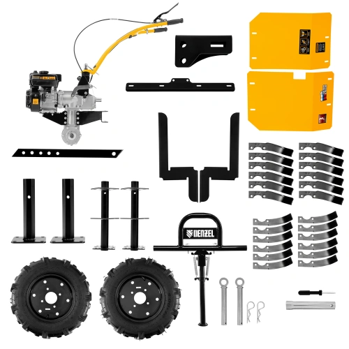 Мотоблок DPT-370X, 7 л.с, дисковое сцепление, ширина 90 см, глубина 35 см, фрез 3 х 4, ВОМ, передачи 3В/1Н Denzel купить в Москве с доставкой по всей России | ProtosMarket.ru