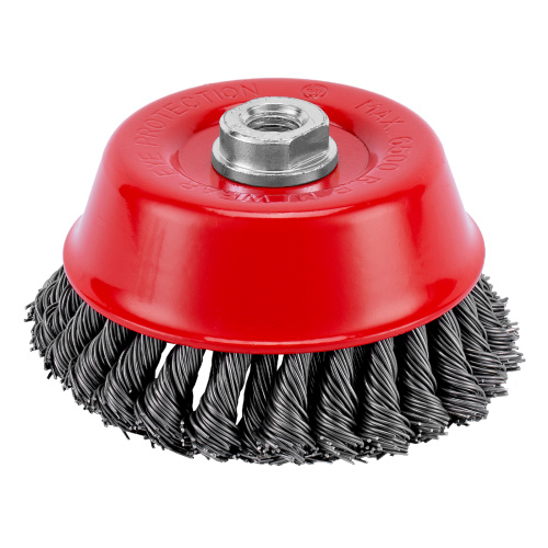 Щетка для УШМ, 125 мм, М14, "чашка", двухрядная, крученая проволока 0.8 мм Matrix по ценам производителя в Москве с доставкой по всей России