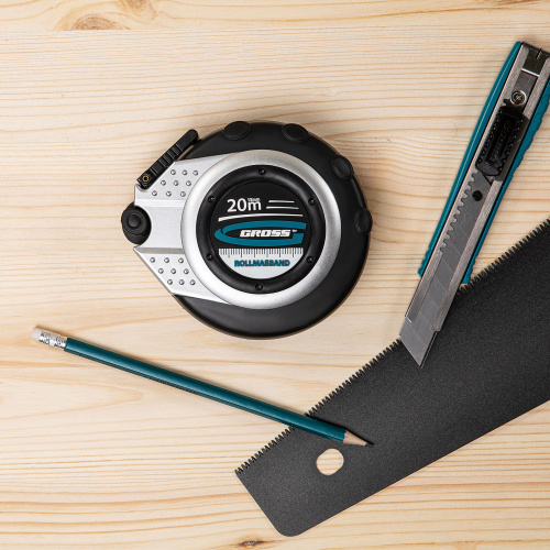 Рулетка геодезическая 20 м х 13 мм, закрытый корпус, металлическая лента, нейлон Gross по ценам производителя в Москве с доставкой по всей России