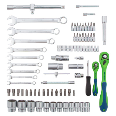 Набор инструментов 82 предмета, CrV, 1/2", 1/4" Сибртех по ценам производителя в Москве с доставкой по всей России