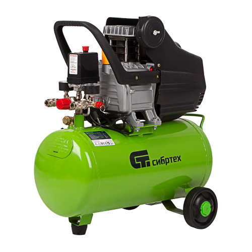 Компрессор воздушный КК-1500/24, 1.5 кВт, 198 л/мин, 24 л, прямой привод, масляный Сибртех по ценам производителя в Москве с доставкой по всей России