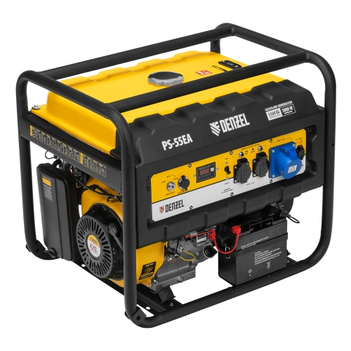 Генератор бензиновый PS 55 EA, 5.5 кВт, 230 В, 25 л, коннектор автоматики, электростартер Denzel по ценам производителя в Москве с доставкой по всей России