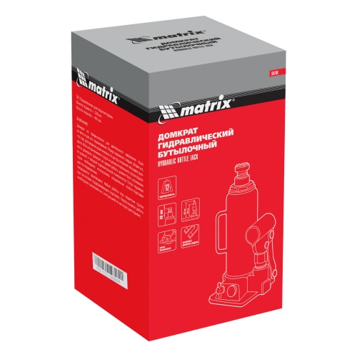 Домкрат гидравлический бутылочный, 12 т, h подъема 230-465 мм Matrix по ценам производителя в Москве с доставкой по всей России