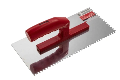 Гладилка из нержавеющей стали, 280 х 130 мм, зеркальная полировка, пластмассовая ручка, зуб 4 х 4 мм Matrix по ценам производителя в Москве с доставкой по всей России