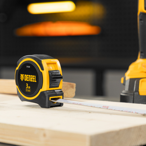 Рулетка 3м х 16мм, двухкомп. корпус, магнитный обрезиненный зацеп Denzel по ценам производителя в Москве с доставкой по всей России